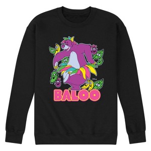 Men's - Disney - The Jungle Book Baloo Stickers Graphic Fleece Sweatshirt - 1 of 4