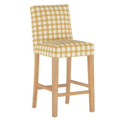  Slipcover Barstool Buffalo Gingham Buttercup - Skyline Furniture 