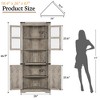 Tall Corner Cabinet, Farmhouse Corner Storage Cabinet with Glass Door & Adjustable Shelves, Space Saving Storage - 2 of 4
