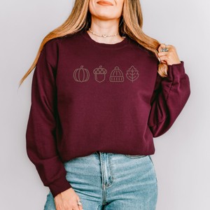 Simply Sage Market Embroidered Fall Icons Sweatshirt - 1 of 4