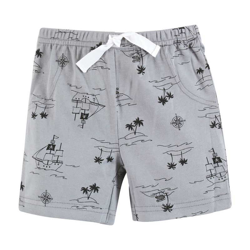 Hudson Baby Boy Shorts Bottoms 4-Pack, Pirate, 3 of 7