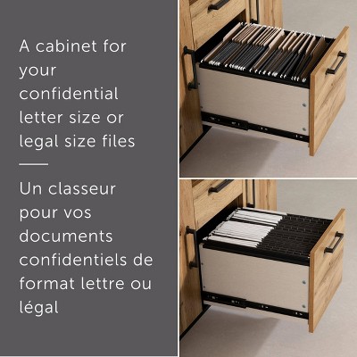 Ezra 29.25" Nordik Oak 2-Door Credenza with Drawers