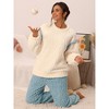 cheibear Women's Flannel Fleece Sweatsuits with Pockets Winter Pajama Sets - 2 of 4