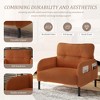 MOONMISS corduroy fabric, comfortable monochrome single person wide seat chair, suitable for living rooms and bedrooms - 3 of 4