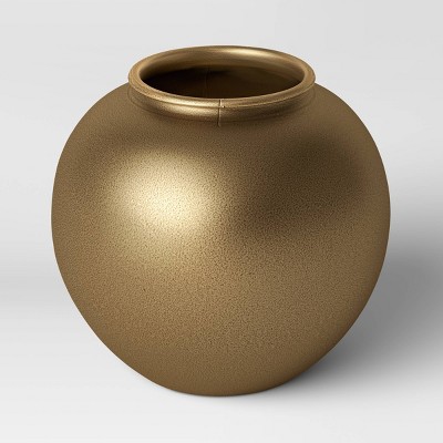 5" x 6" Decorative Round Metal Vase Brass - Threshold™