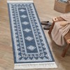 Indoor Tassel Area Rug for Bedroom Living Room - Washable Bordered Farmhouse Carpet, Non-Slip Soft Low Pile Stain-Resistant Mat - 2 of 4