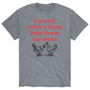 Men's - Instant Message - Get By With A Little Help From My Hens Short Sleeve Graphic T-Shirt - 1 of 4