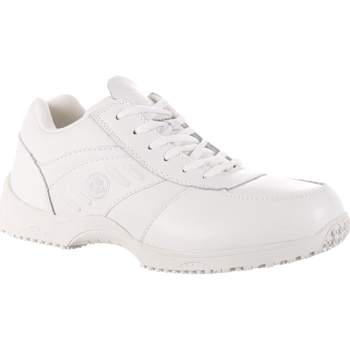 Women's SlipGrips Stride Slip-Resistant Work Athletic Shoe, SG7521, White, Size 10.5(Wide)