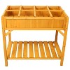 Grungis Raised Planters for Outdoor Plants with Drainage Holes,Mobile Customizable Wood Planter with Elevated 8 Pocket Herb - 2 of 4