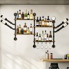 Artloge 4 Tier Heavy Duty Industrial Pipe Shelving Wall Mounted Bar Liquor Rack with Wine Bottle & Glass Storage for Home Kitchen & Living Room - 3 of 4