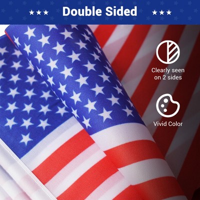 Patriotic Mini American Flags with Aluminum Poles, 12 Pack