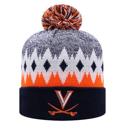 NCAA Virginia Cavaliers Men's Jagged Knit Cuffed Beanie with Pom