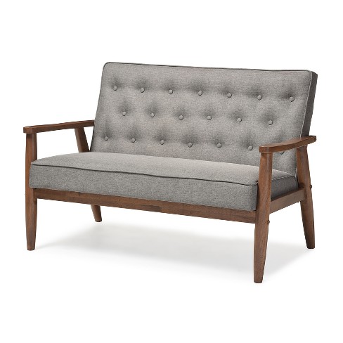 Ktaxon 52'' Small Modern Loveseat, Mid-Century Bronzing Cloth 2