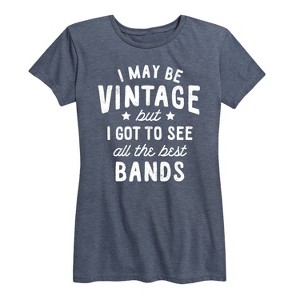 Women's - Instant Message - I May Be Vintage Best Bands Short Sleeve Graphic T-Shirt - 1 of 4
