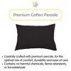 BreathableBaby Cotton Percale Pillowcase, For 13" x 18"/33 x 46 cm Toddler Pillow, Black (2-Pack) - 2 of 4
