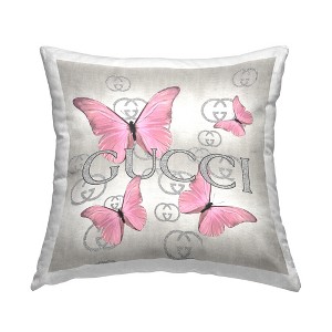 Stupell Industries Pink Glam Butterflies Indoor Decorative Throw Pillow, 18 x 18 - 1 of 3