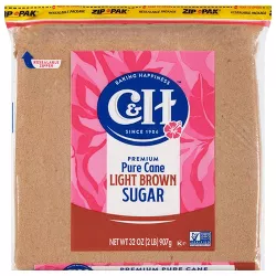 C&H Premium Pure Cane Light Brown Sugar - 2lbs