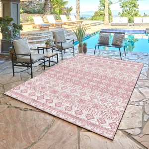 Tropea Darcy Moroccan Bohemian Geometric Flatweave Easy-Care Indoor/ Outdoor Area Rug - 1 of 4