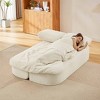 Aukfa 74.8" Convertible Sleeper Sofa Bed, 2-in-1 Folding Futon with Cushion Blanket Comfy Foam Compression Sofas Couches,Beige - 3 of 4