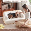 ATJafurn 33.9" Large Dog Couch White Faux Cashmere Pet Sofa for Large and Medium Dogs with Nameplate for Living Room Bedroom - 2 of 4