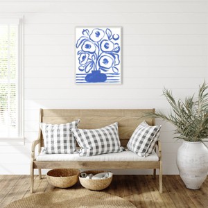 Amanti Art Blue Brush Flowers I by June Erica Vess Framed Wall Art Print - 1 of 4
