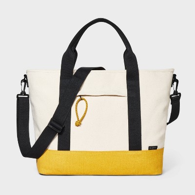 Men's Double Handle Tote Bag - Goodfellow & Co™ Beige/Yellow