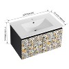 48''/24"/30"W Floating Wall-Mounted Bathroom Vanity with Unique Pattern Finish & Soft-Close Cabinet Door 4S - ModernLuxe - 4 of 4
