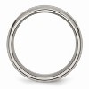 Black Bow Jewelry Titanium 8mm Grooved And Beveled Edge Comfort Fit Band - 2 of 4