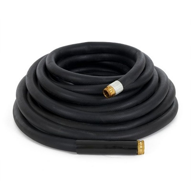 Apache 98108809 100 Foot Industrial Rubber Garden Water Hose with Heavy Duty MGHT x FGHT Brass Fittings and 1 Bend Restrictor, Black, 3 of 4