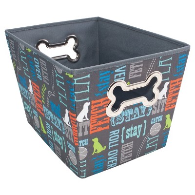 Paw Prints Bone Design Fabric Toy Bin 