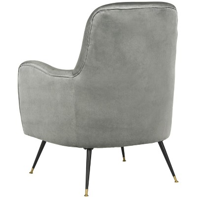 Elegant Transitional Beige Velvet Accent Chair with Gold Cap Legs