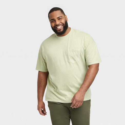 Men's Trend Loose Solid Color Crewneck Cotton Short Sleeve T-shirt Top