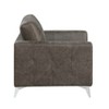 Brownish Gray Polished Microfiber Upholstery Elegant Modern Style Chair 1pc Solid Wood Living Room Furniture Metal Legs - 4 of 4
