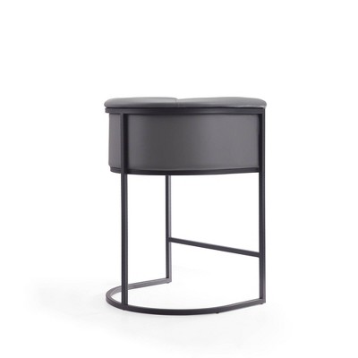 Cosmopolitan 33.8" Grey and Black Metal Counter Height Bar Stool