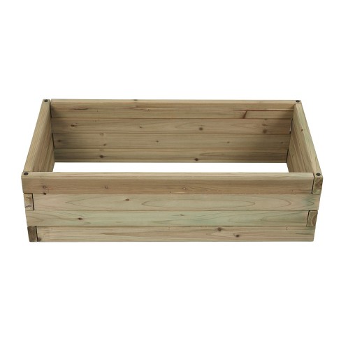 LuxenHome Wood 2.7ft x 1.3ft Raised Garden Bed Brown - image 1 of 4