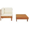 Wooden Lounge Set Cream White Solid Acacia Wood Standard Sturdy  vidaXL - 4 of 4