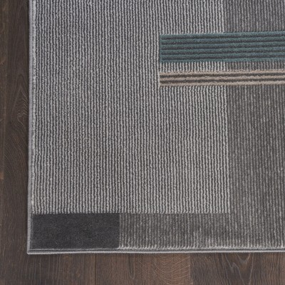 Thalia Geometric Grey Multicolor 5'3" x 7'3" Easy-Care Area Rug