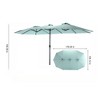 DSVIMOY Patio Umbrellas, Double Sided Outdoor Umbrella, Rectangular Market Umbrella with 12 Ribs, Green, 105.12"*100.39"*178.35" - 2 of 4