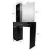 Fortune Candy 5.8-feet Barber Salon Station with Mirror and Shelf, Hair Styling Beauty Spa Storage Equipment - 2 of 4