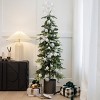 Barton 4.6' Alpine Slim Christmas Tree w/Ornaments & Planter Pre-Lit White LED - 3 of 4