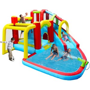 VYNXARIA 7 in 1 Inflatable slide water park bouncing house outdoor Soccer garden bouncer - 1 of 4