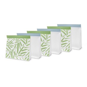 Ello 6pk Standing sandwich Reusable Food Storage Bags Green - 1 of 4