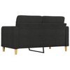 vidaXL 2-seater Sofa Black 100% polyester, foam filling, metal frame - 4 of 4