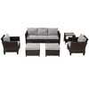 Sonkuki 6-Piece Patio Conversation Set with Side Table - 2 of 4