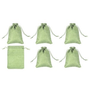 Unique Bargains Cotton Linen Bank Coin Change Bag with Drawstring 6 Pcs - 1 of 4