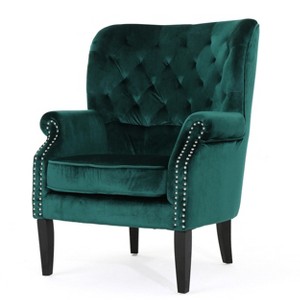 Tomlin New Velvet Club Chair - Christopher Knight Home - 1 of 4