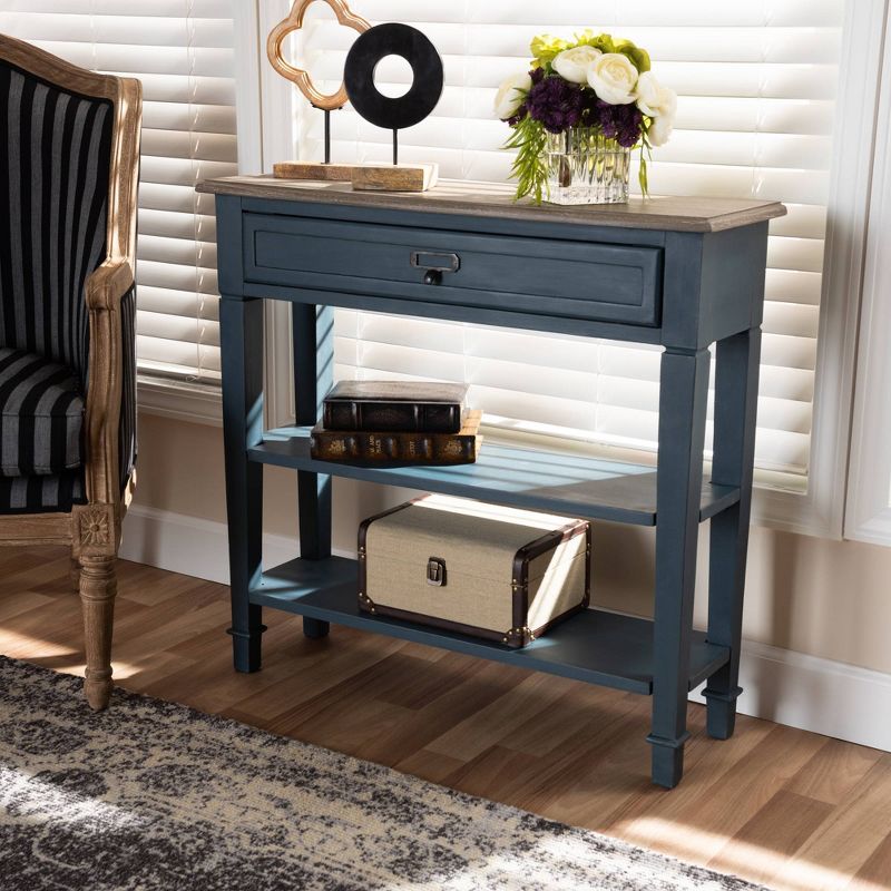 Dauphine Spruce Finished Wood Accent Console Table Blue - Baxton Studio, 4 of 14