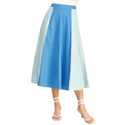 Women's Colorblock Linen Skirt - Strut & Bolt S