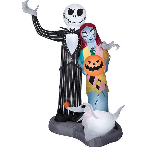 5' Gemmy Airblown Jack Skellington Hugging Oogie Boogie Halloween Yard  Decoration 228549