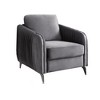 Velvet Accent Armchair with Channel-Quilted Design, Pocket Coil Seat and Chrome Legs for Living Room - 2 of 4